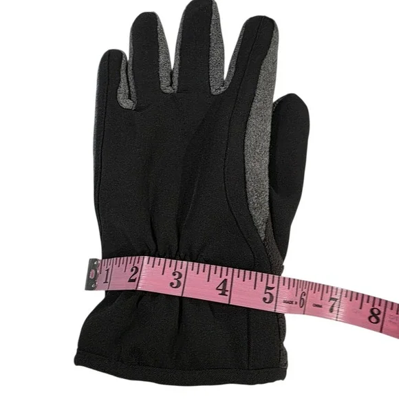 Isotoner Ultradry Gloves Unisex Black Gray M/L Cold Weather Warm Outdoor Lined‎ - Picture 8 of 10